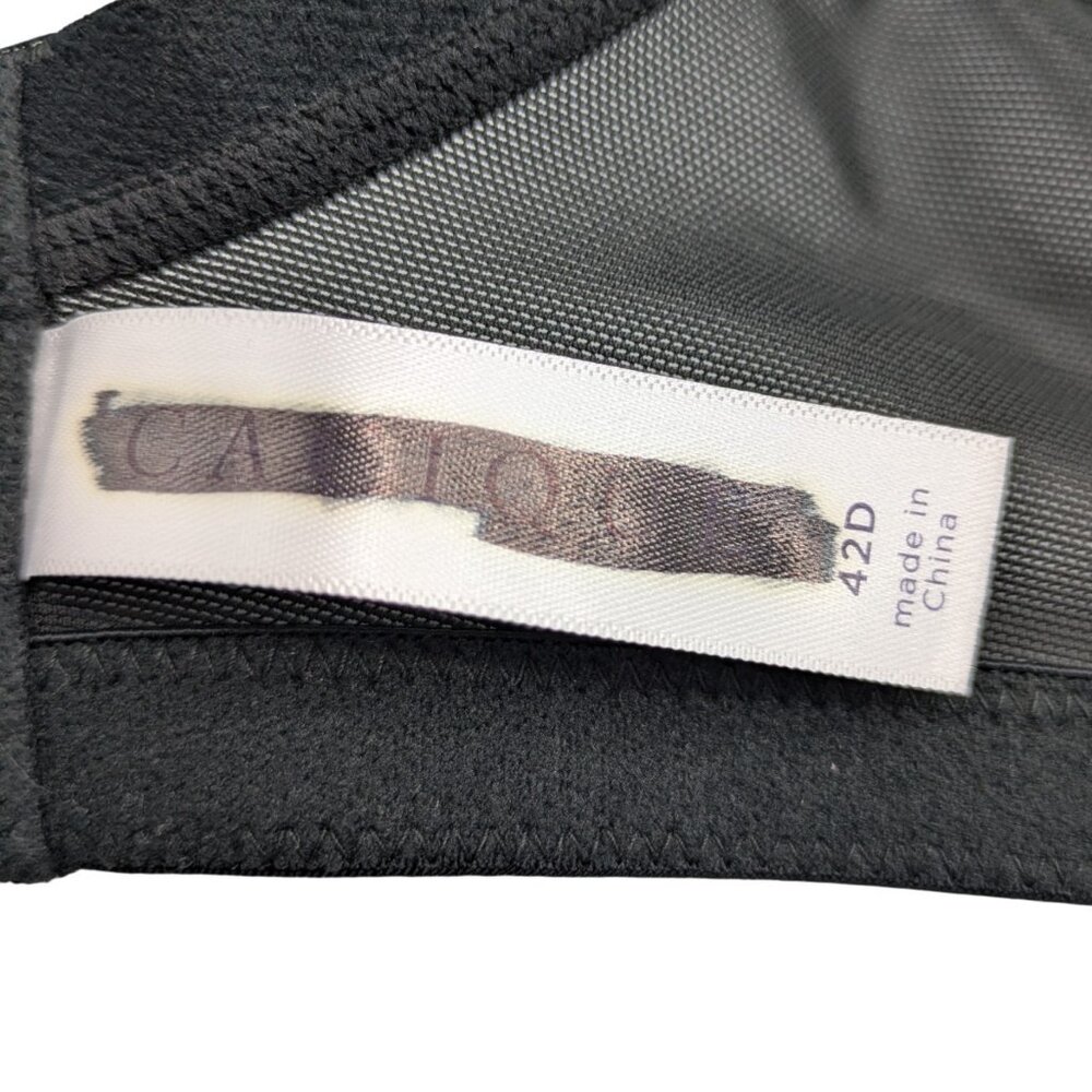 Cacique Womens Balconette Bra 42D Black Red Lace Underwire Unlined - Picture 9 of 10